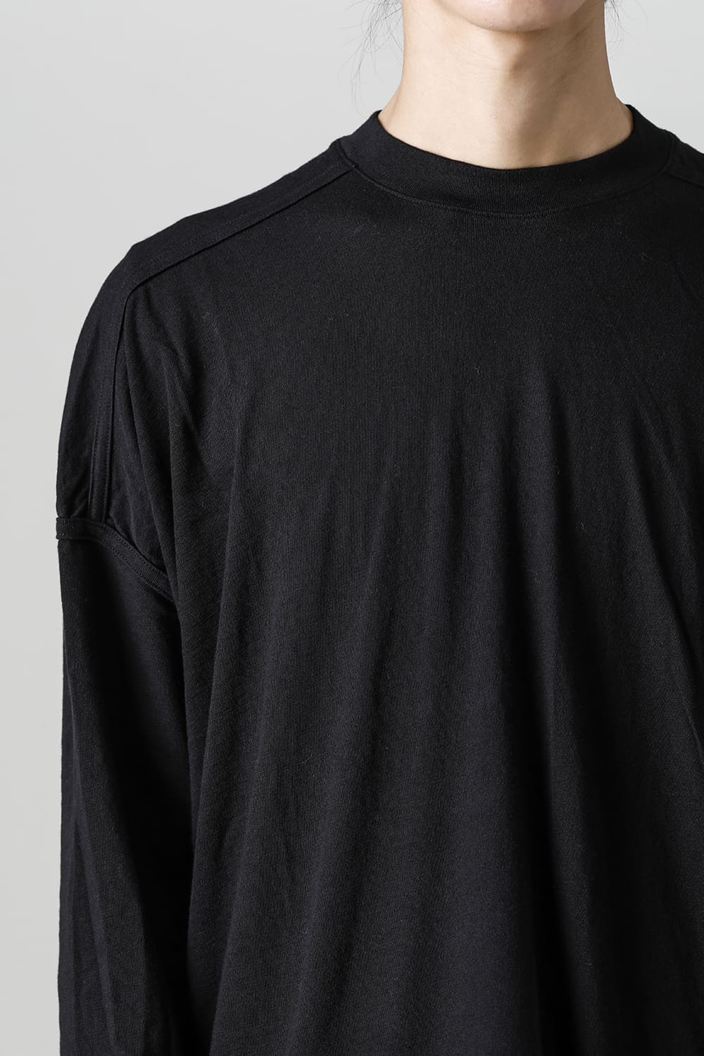 コットンウールジャージーロングスリーブ Tシャツ ブラック