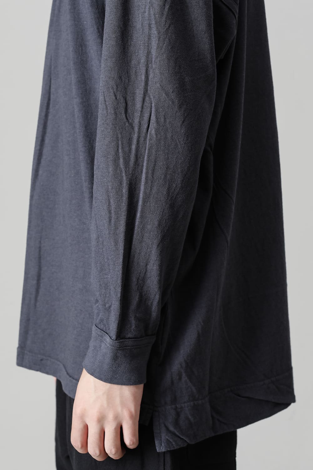 コットンウールジャージーロングスリーブ Tシャツ スチール