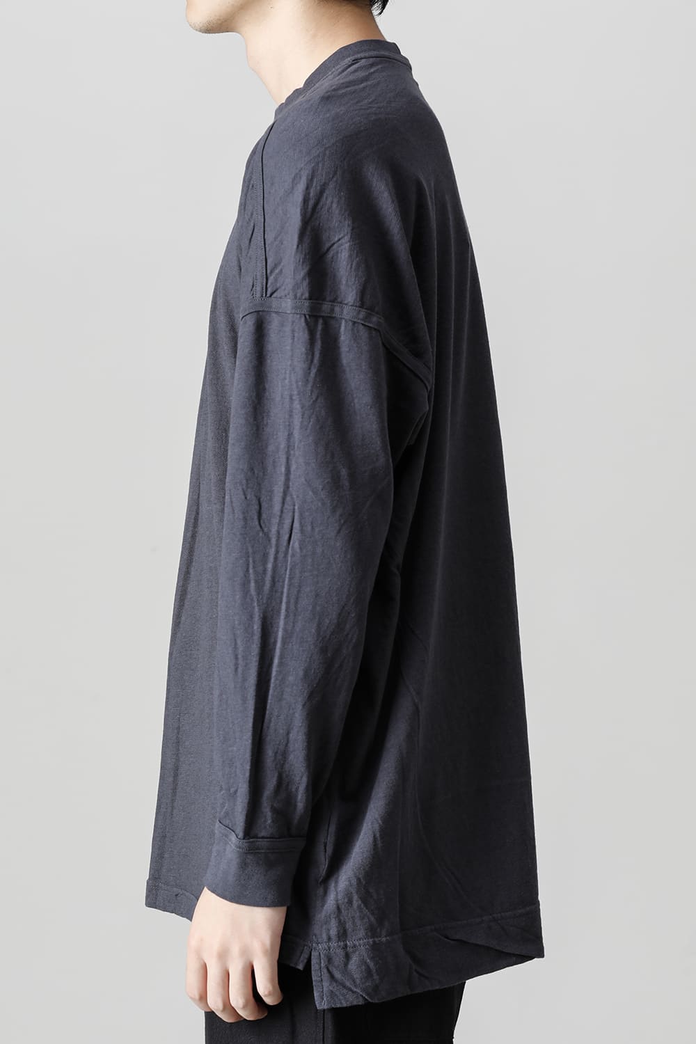 コットンウールジャージーロングスリーブ Tシャツ スチール