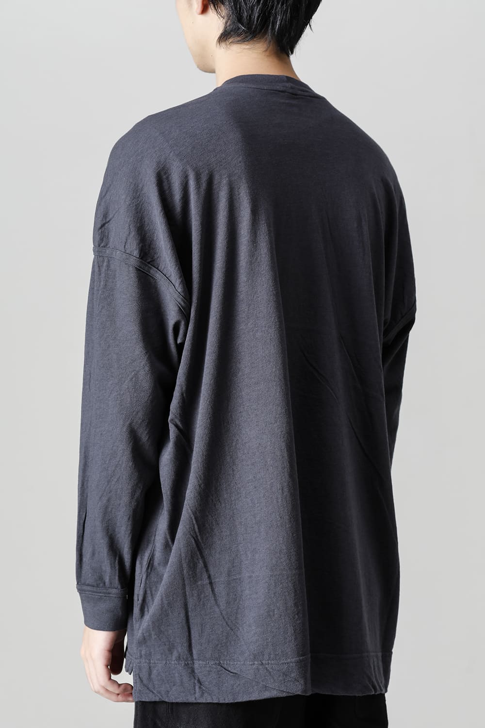 コットンウールジャージーロングスリーブ Tシャツ スチール