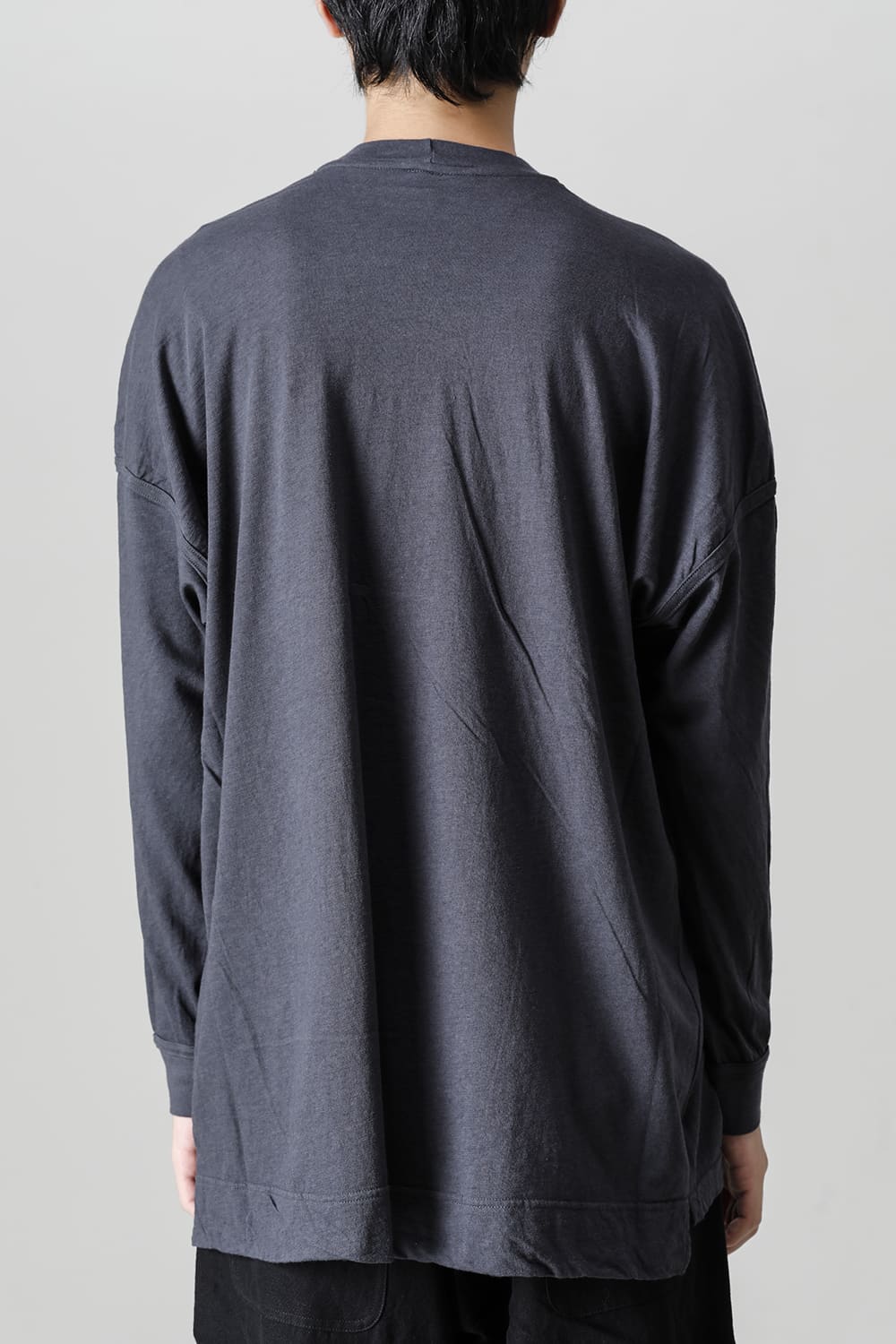 コットンウールジャージーロングスリーブ Tシャツ スチール