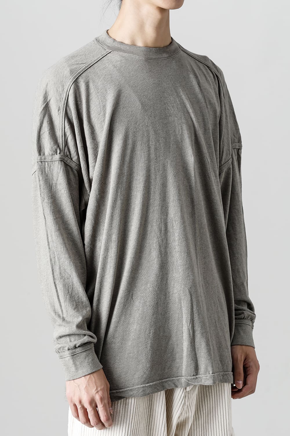 コットンウールジャージーロングスリーブ Tシャツ トープ