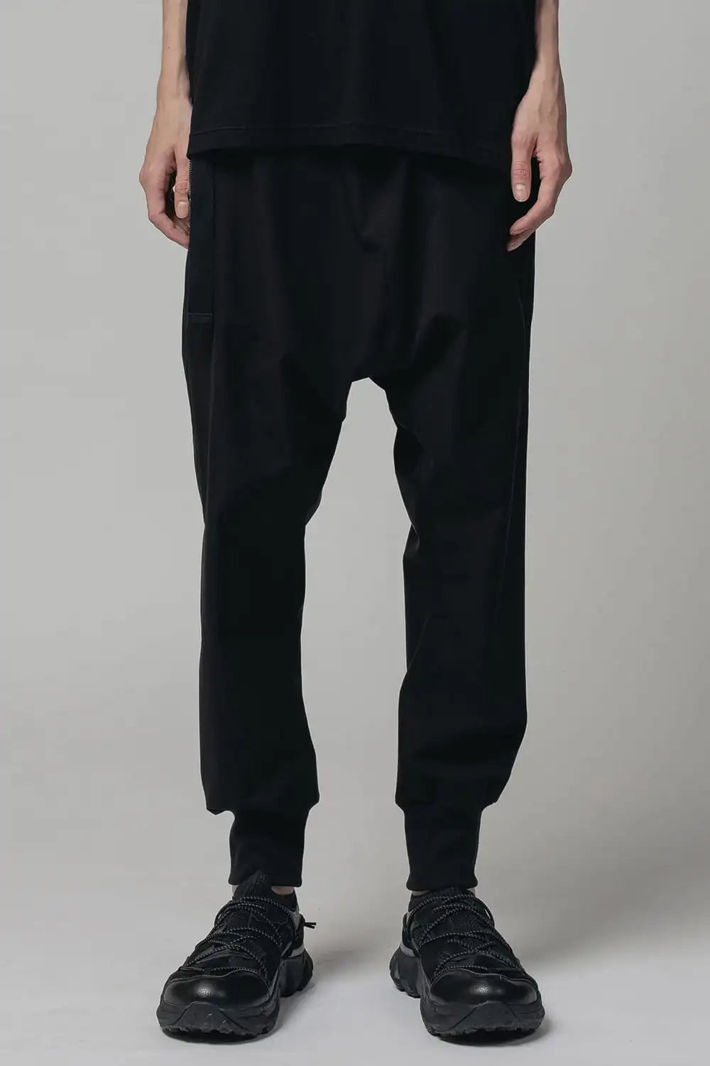 Water-Repellent Ribed Pants  Black