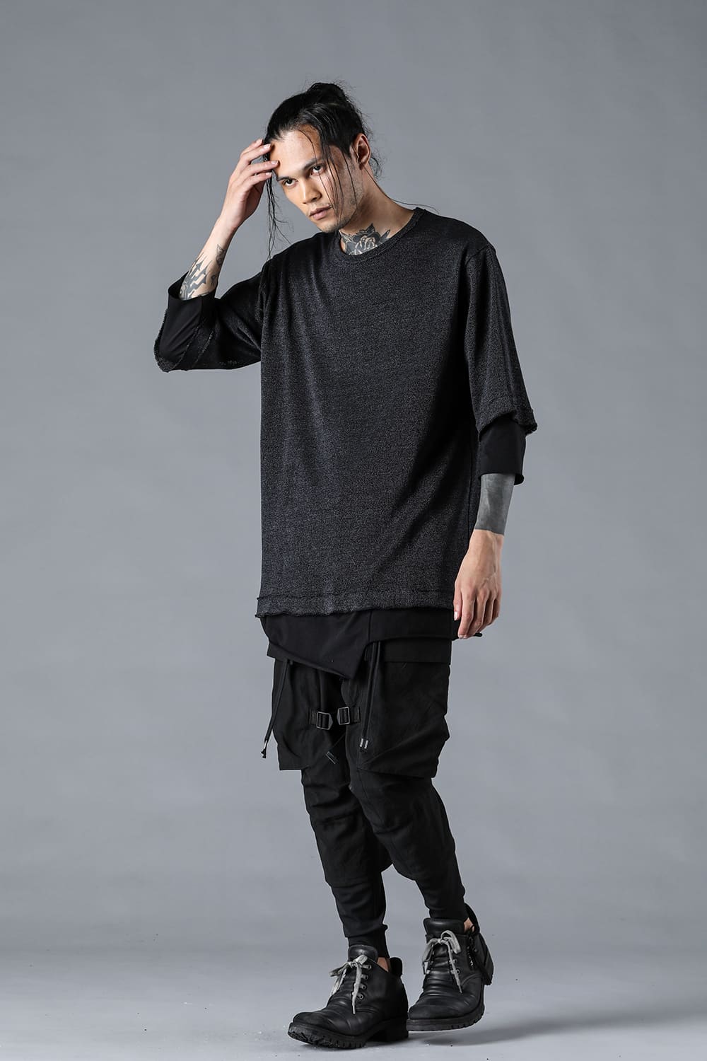 Washi x Rayon Knit Layered T-Shirt