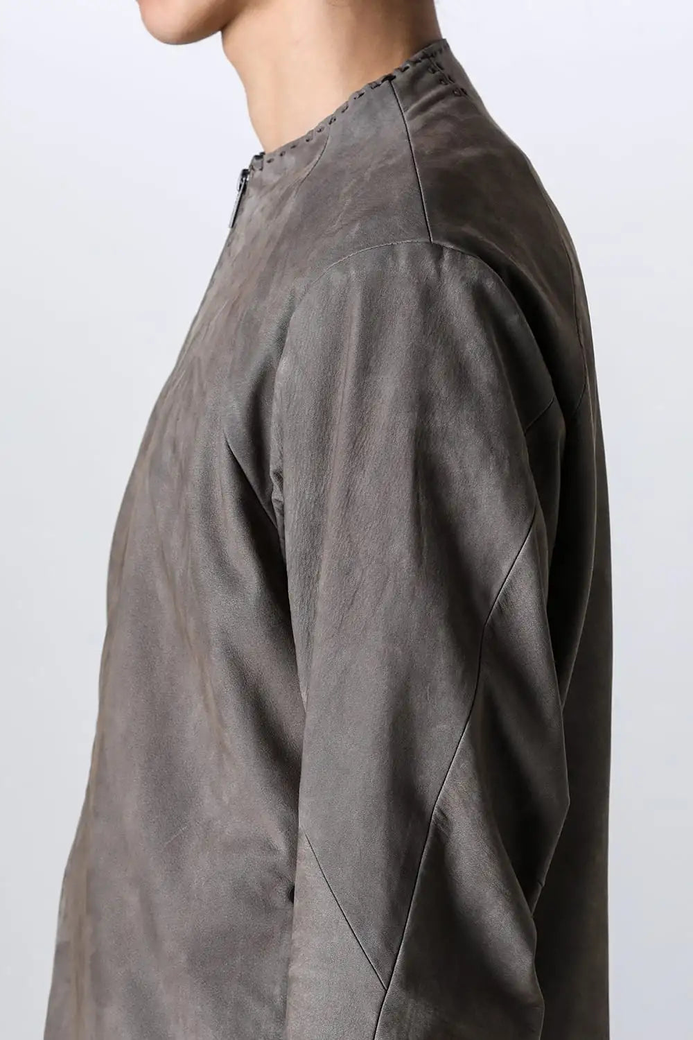 Jacket soft nubuck cow leather Slate Gray