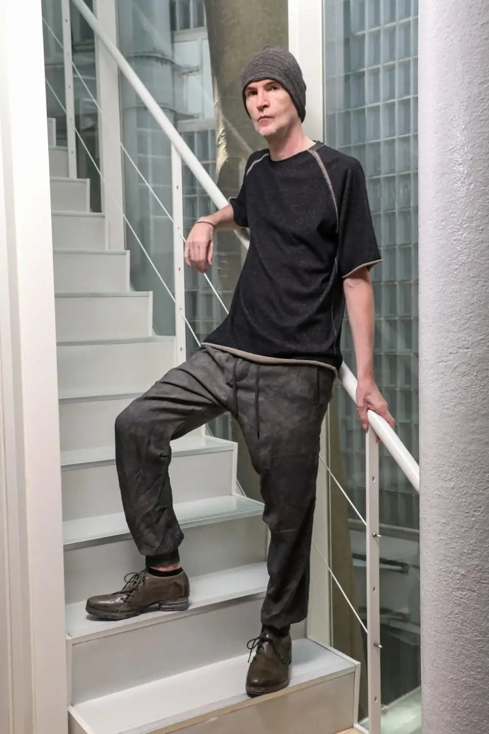 Jogger pants High twist viscose