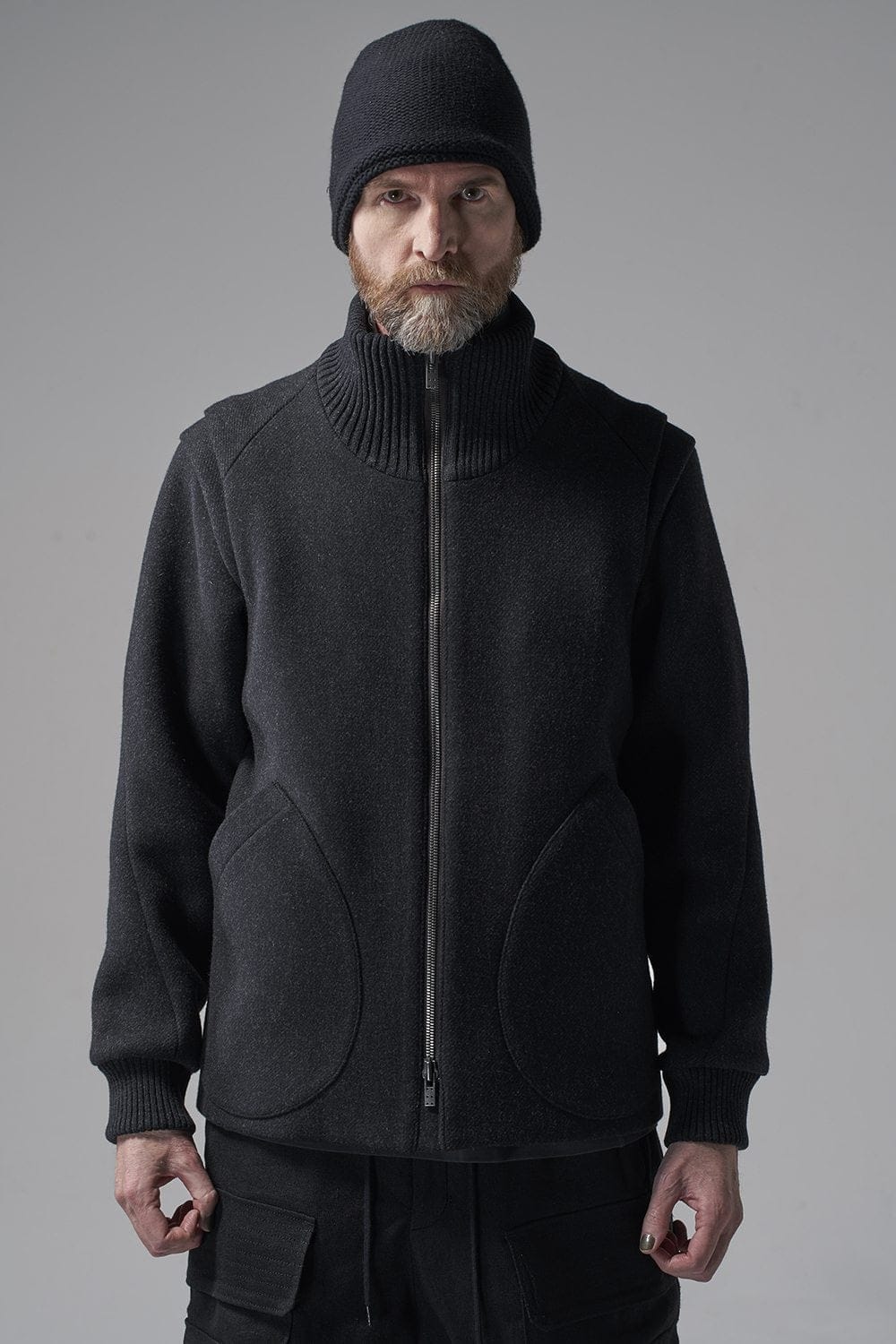 High neck jacket wool super 100’s Double weave