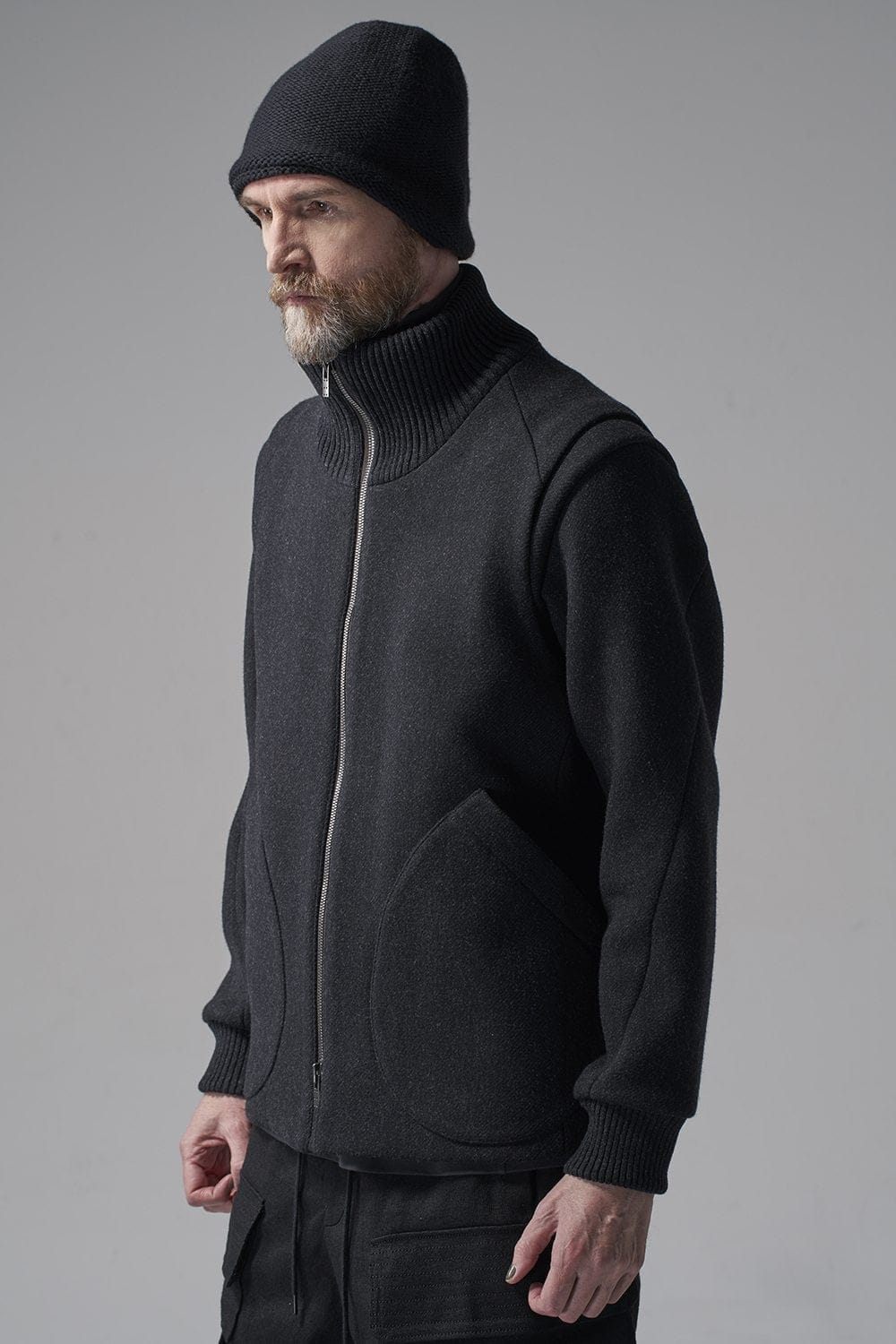 High neck jacket wool super 100’s Double weave