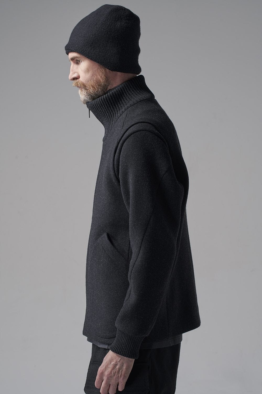 High neck jacket wool super 100’s Double weave