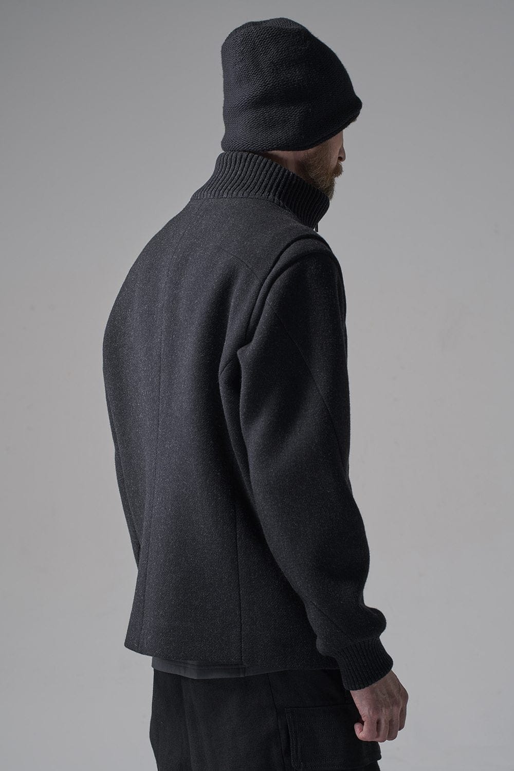 High neck jacket wool super 100’s Double weave