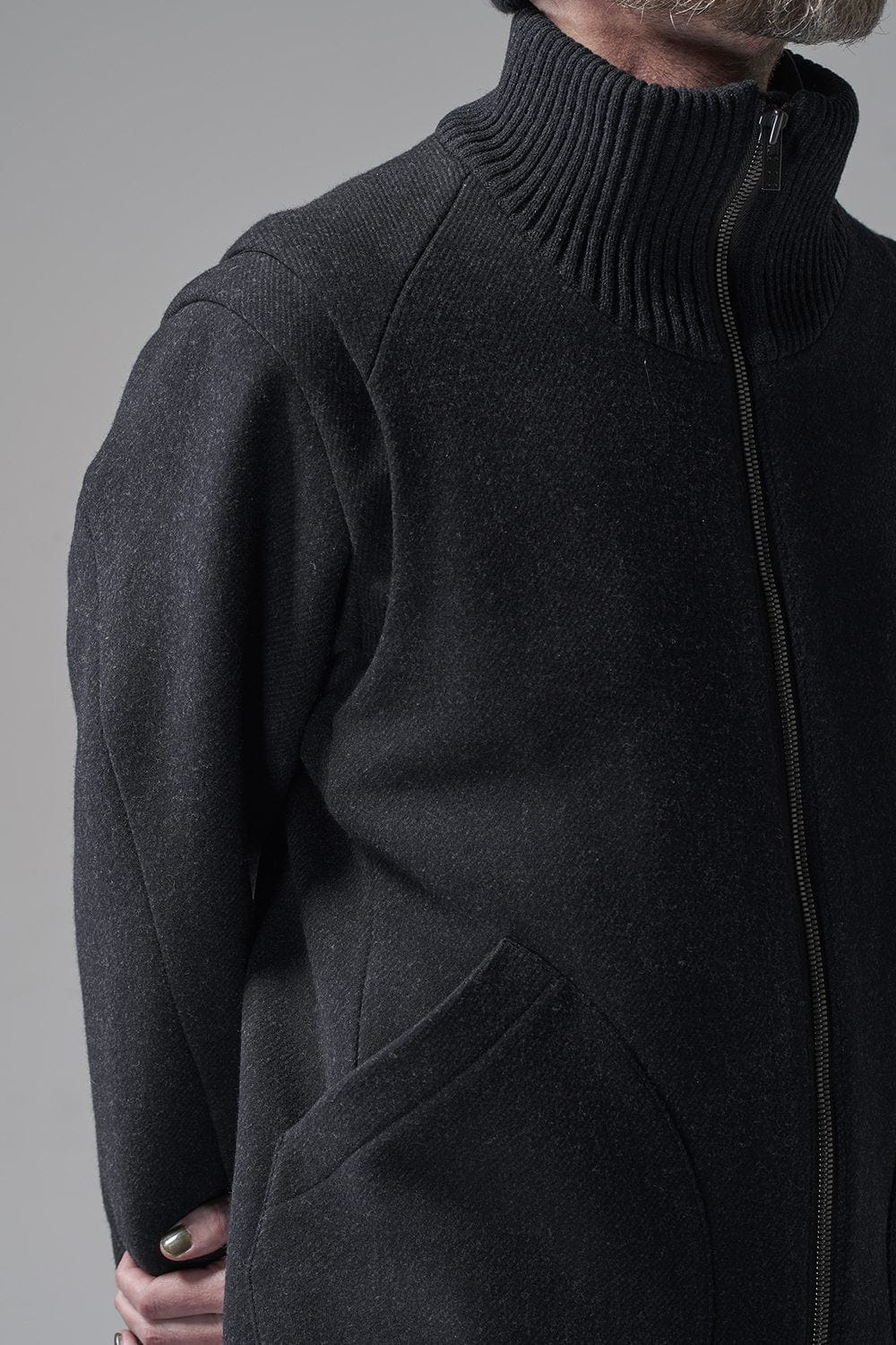 High neck jacket wool super 100’s Double weave