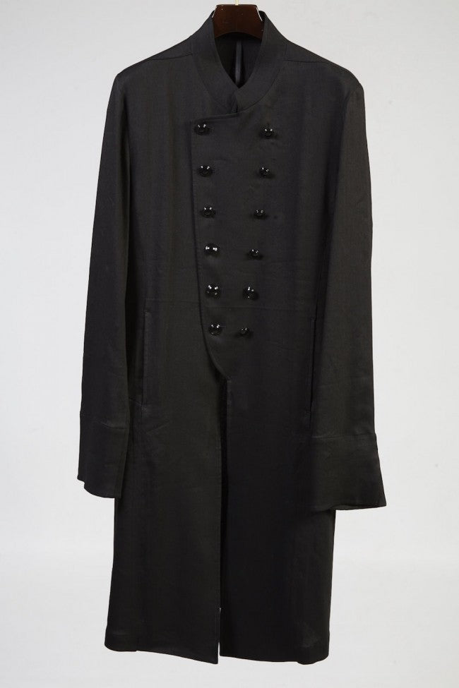 17S Vis/L Stretch Twill Napoleon Long Jacket BLACK