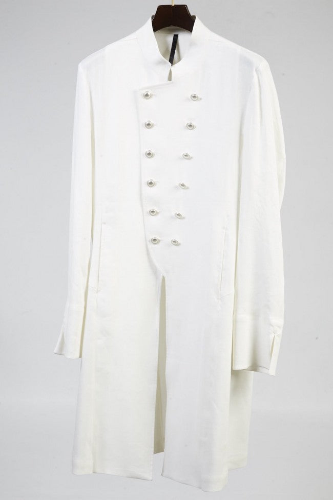 17S Vis/L Stretch Twill Napoleon Long Jacket OFF WHITE