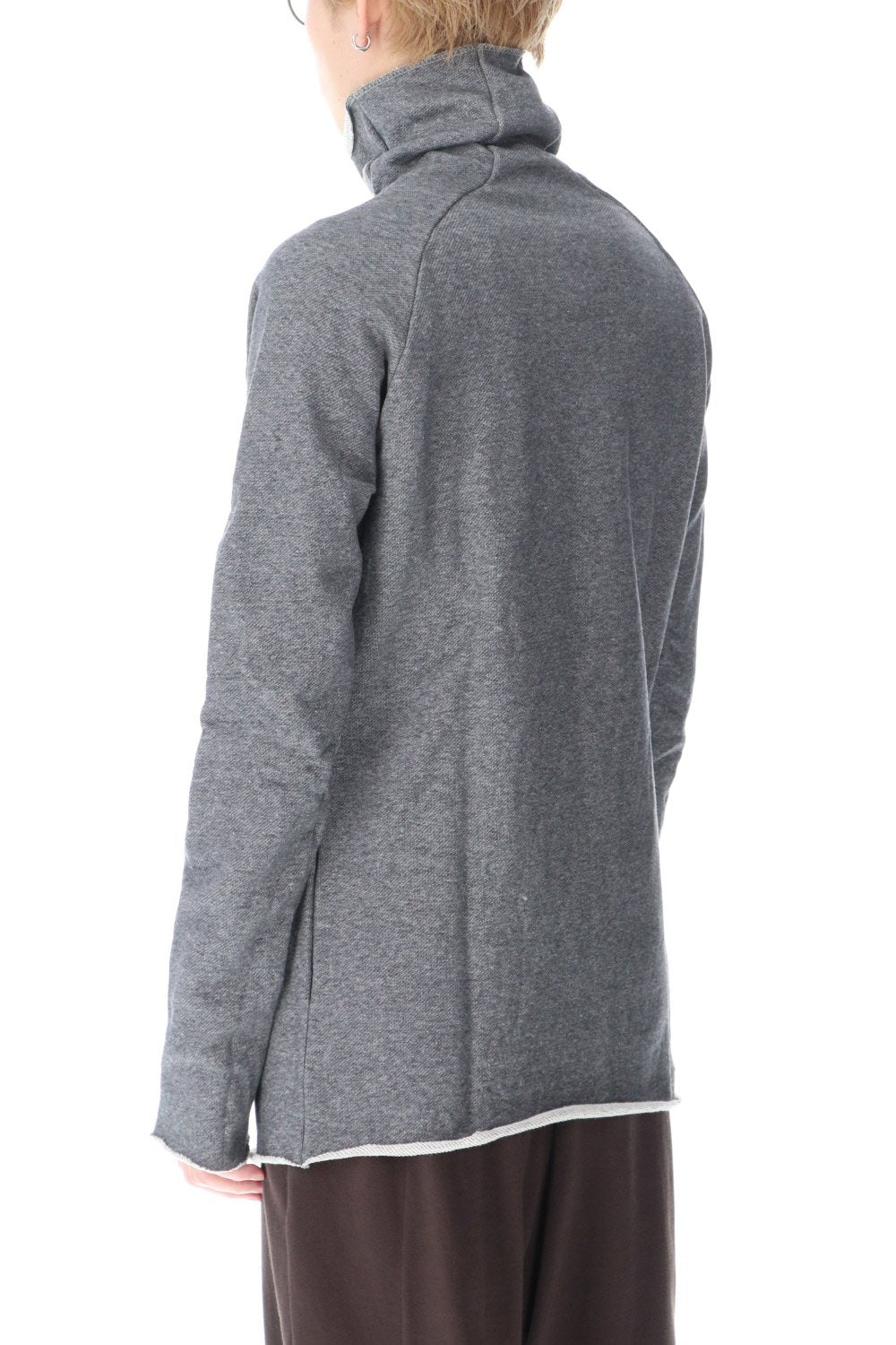 Cotton Sweat Bottle Neck T-Shirts M.Gray