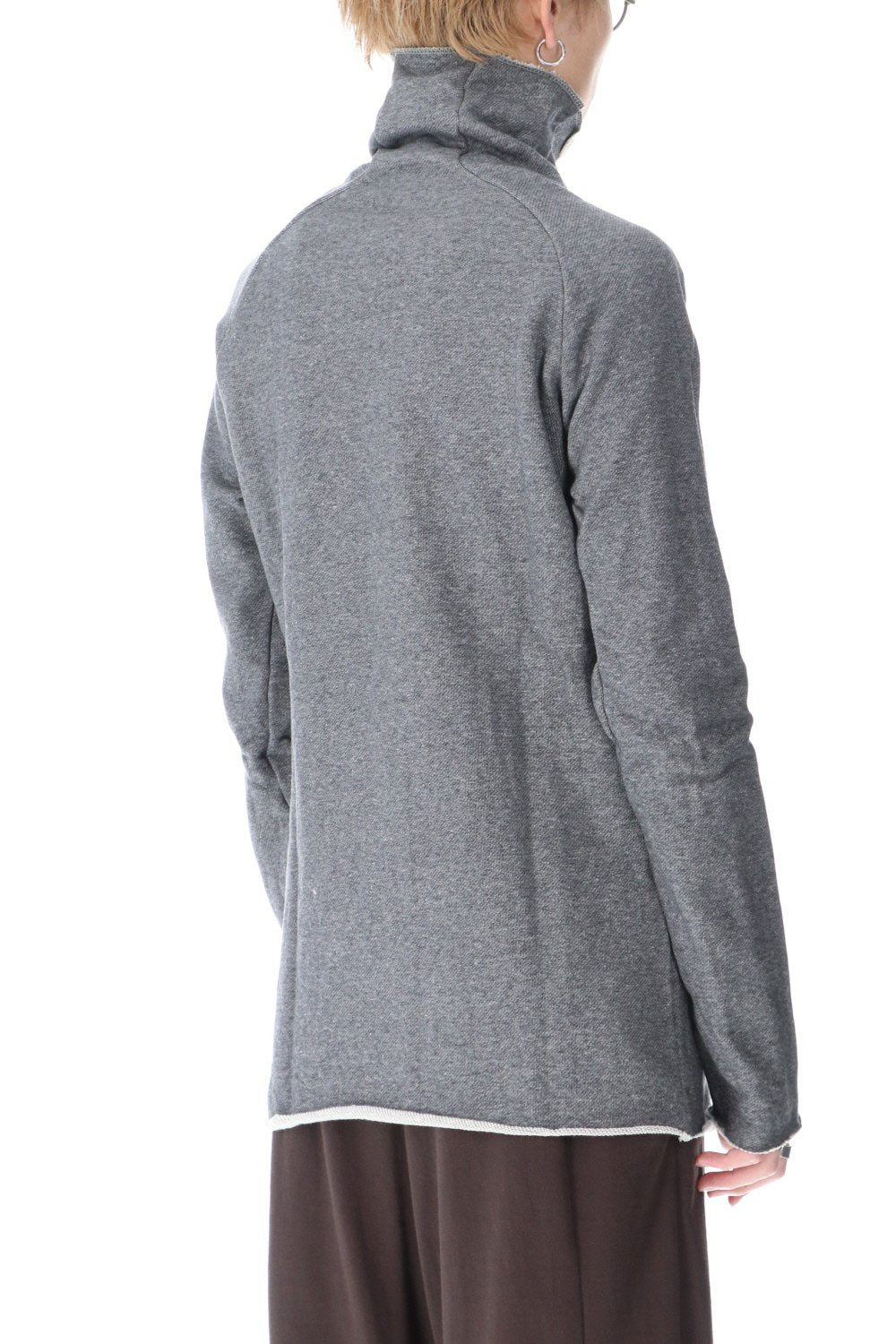 Cotton Sweat Bottle Neck T-Shirts M.Gray