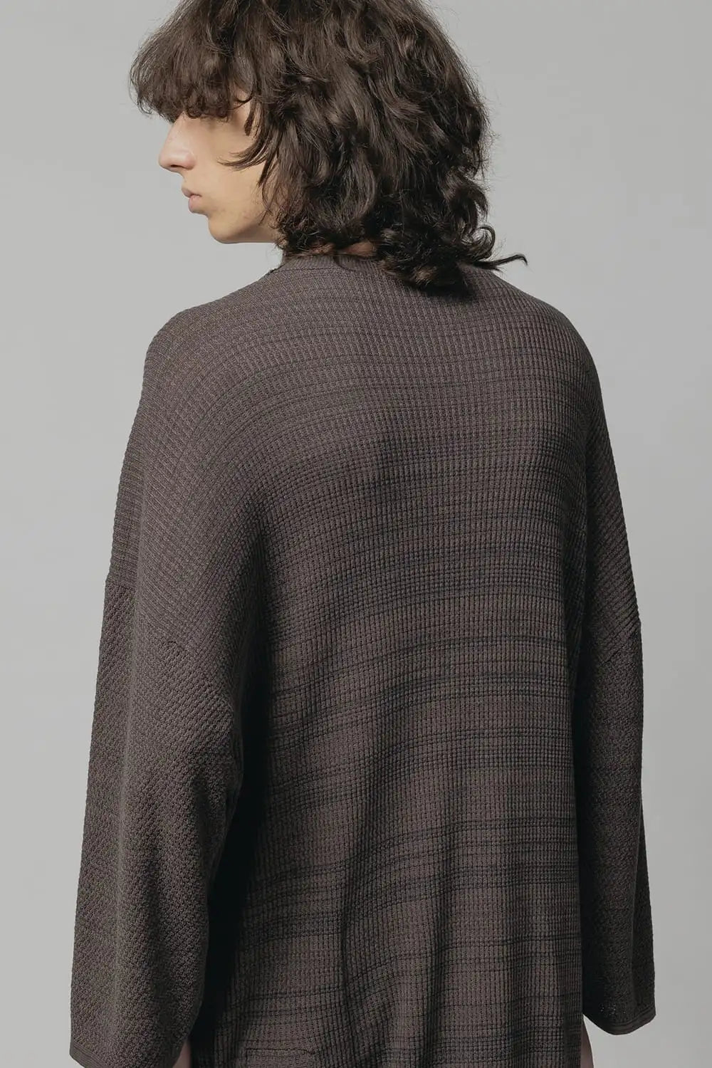 14G Mix Yarn S/S Sweater Gray