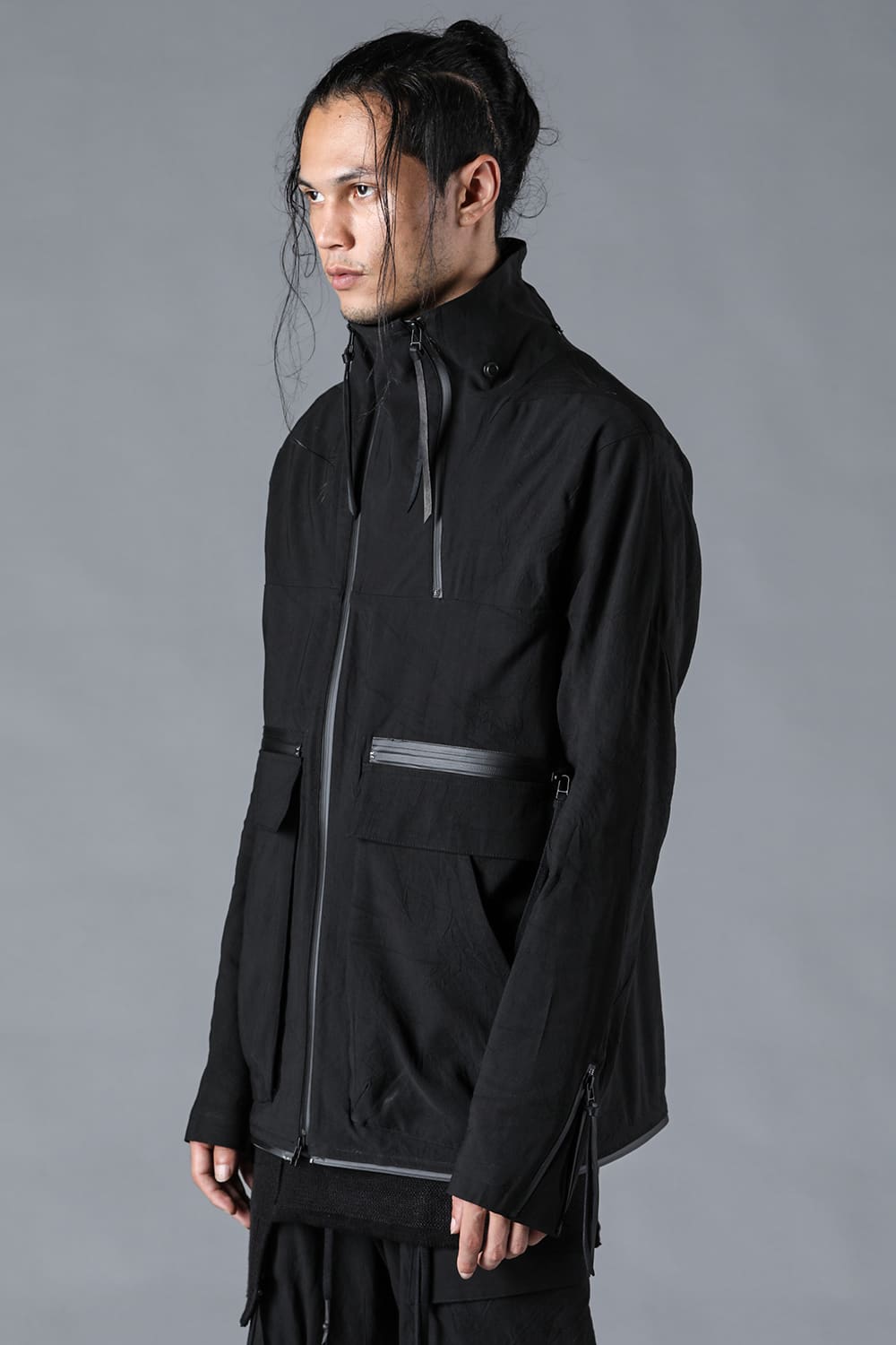 Salt-Shrunk Washed Dobby Border Military Coat