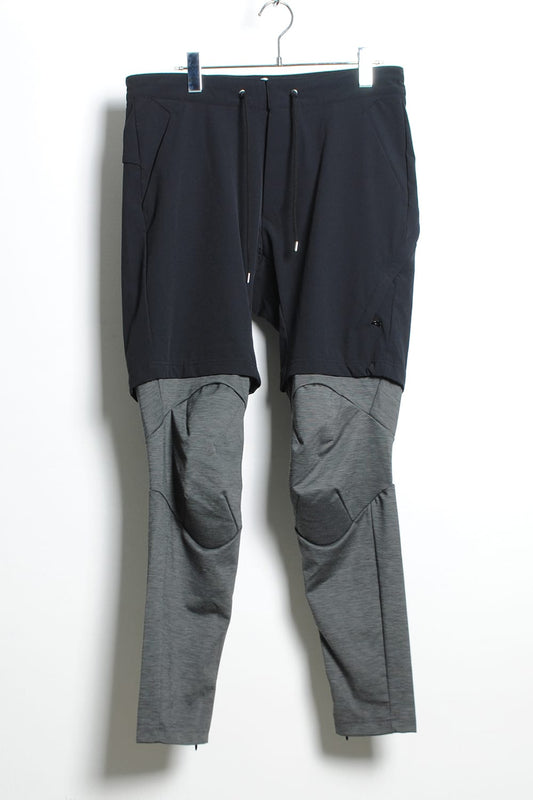 SURVIVAL LAYERED PANTS - BLACK x CHARCOAL