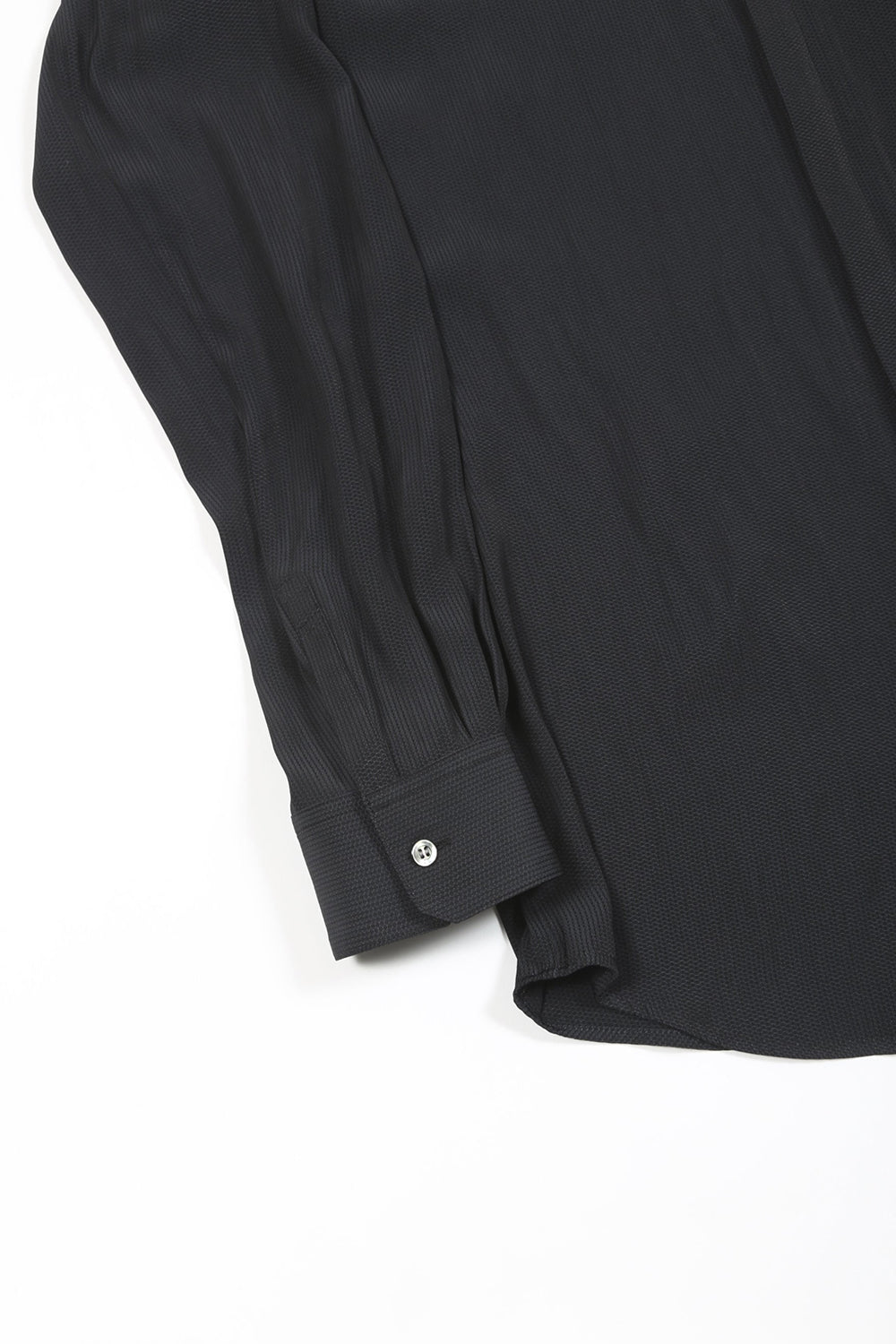 Dechine Stripe Jacquard Frill neck Shirt Black