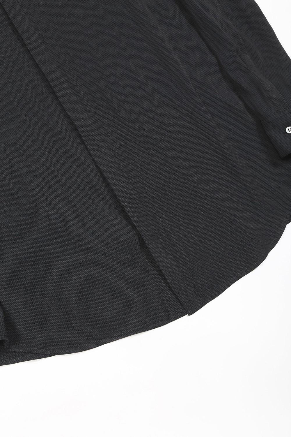 Dechine Stripe Jacquard Frill neck Shirt Black