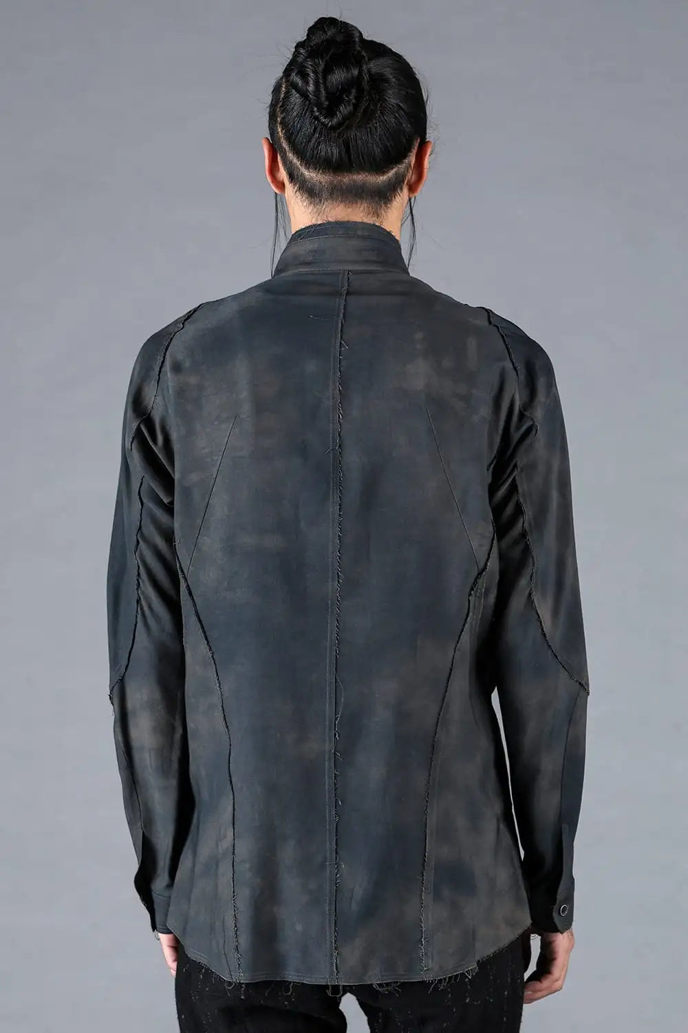 Rayon Twill Cut-Off Band Collar Shirt Dust