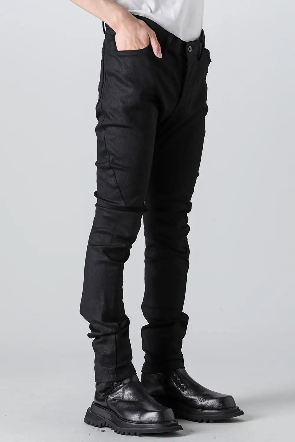 10.5oz Stretch Denim Skinny Pants Black