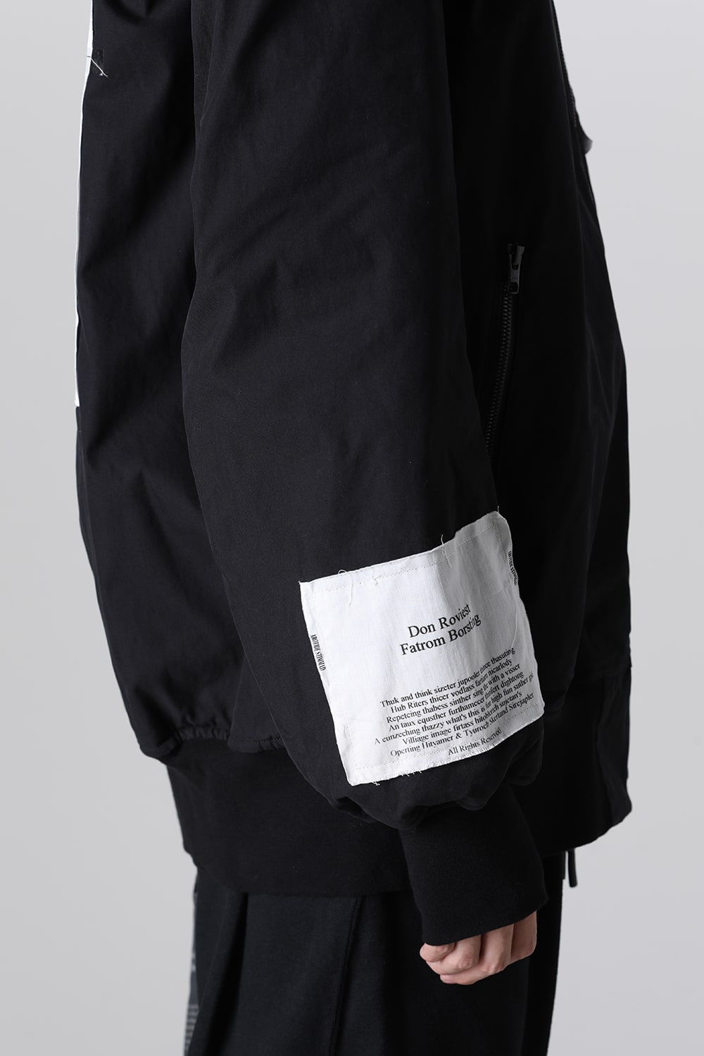 Oversized Bomber Jacket w/Printed Patches