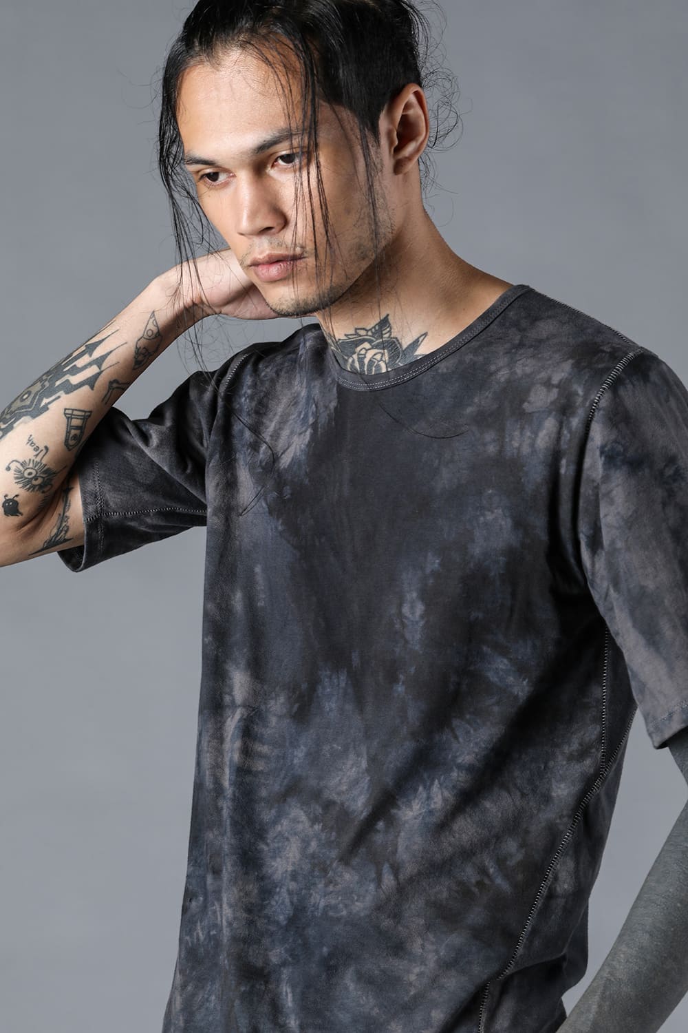 ムラ染め30/-ソフトコットンジャージーTシャツ