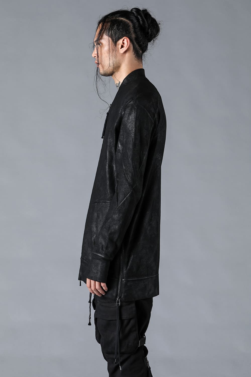 Untwisted Fleece-Line Coated Bomber Jacket