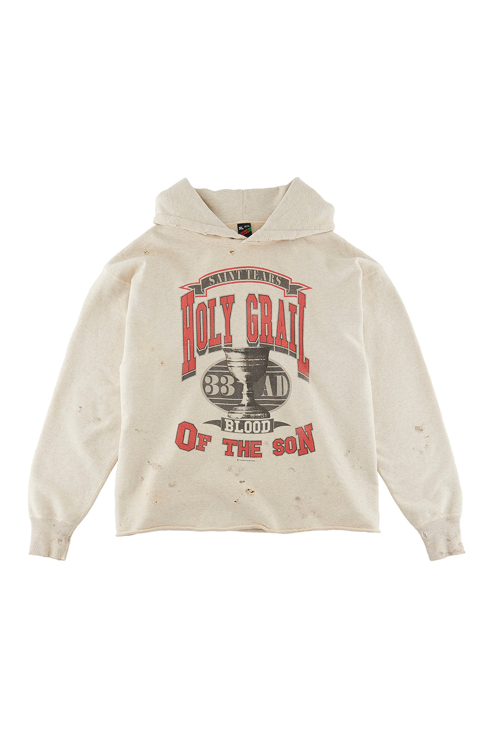 DENIM TEARS × ©SAINT M×××××× "SAINT TEARS" HOLY GRAIL Hoodie Grey