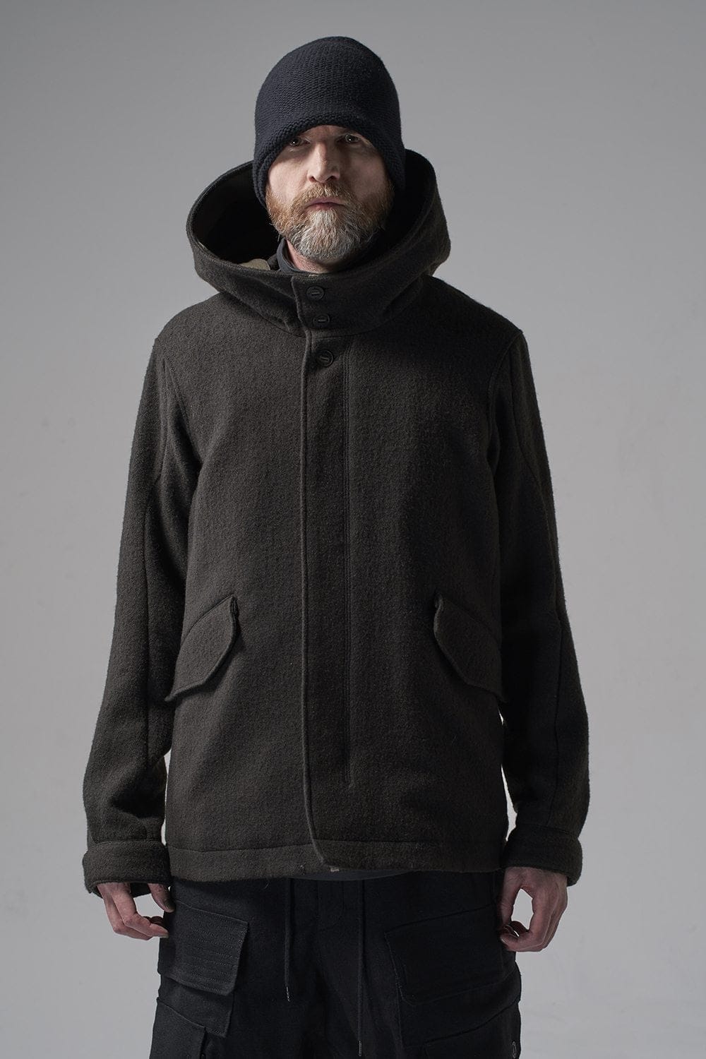Hooded jacket Wool Herringbone