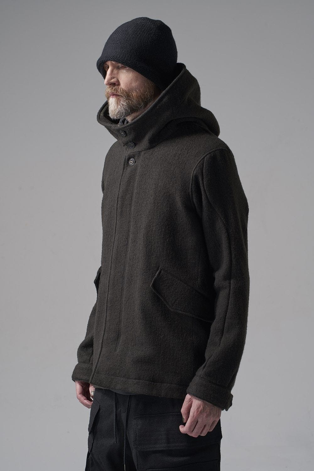 Hooded jacket Wool Herringbone