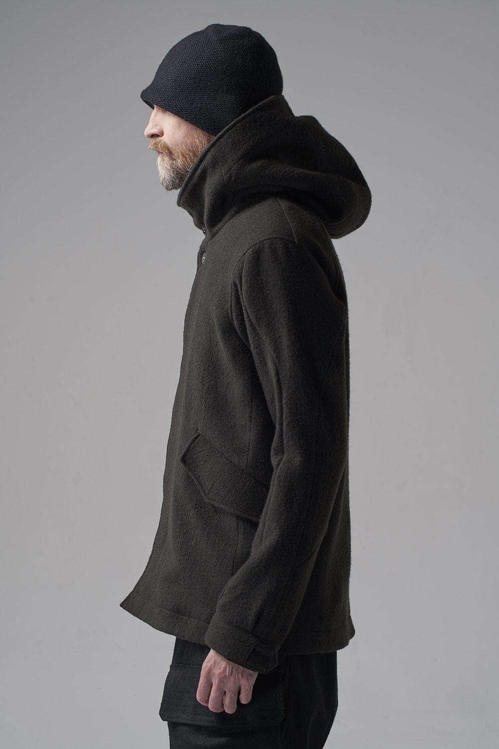 Hooded jacket Wool Herringbone