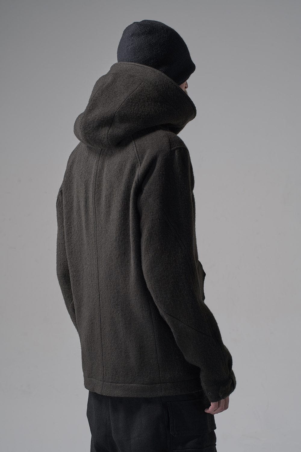 Hooded jacket Wool Herringbone