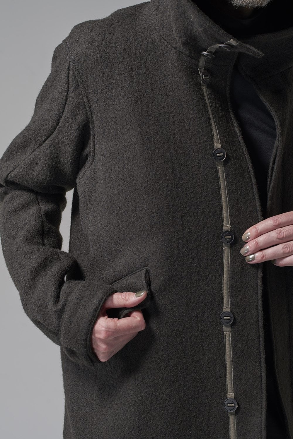 Hooded jacket Wool Herringbone