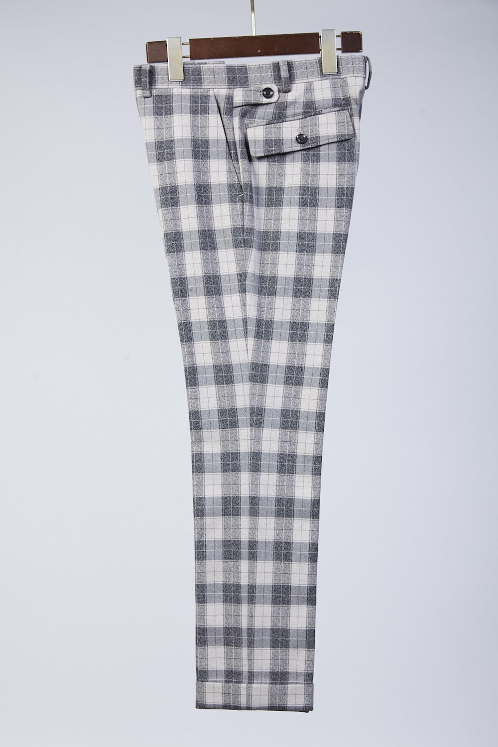 T/RY MELANGE CHECK STRETCH PANTS