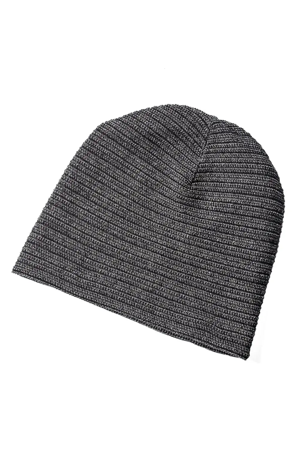 Knit cap high twist cotton stripe Black