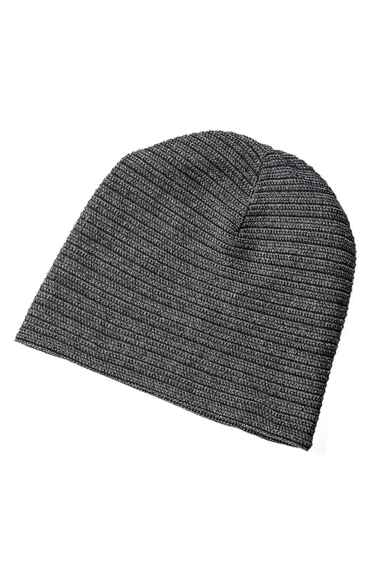 Knit cap high twist cotton stripe Black