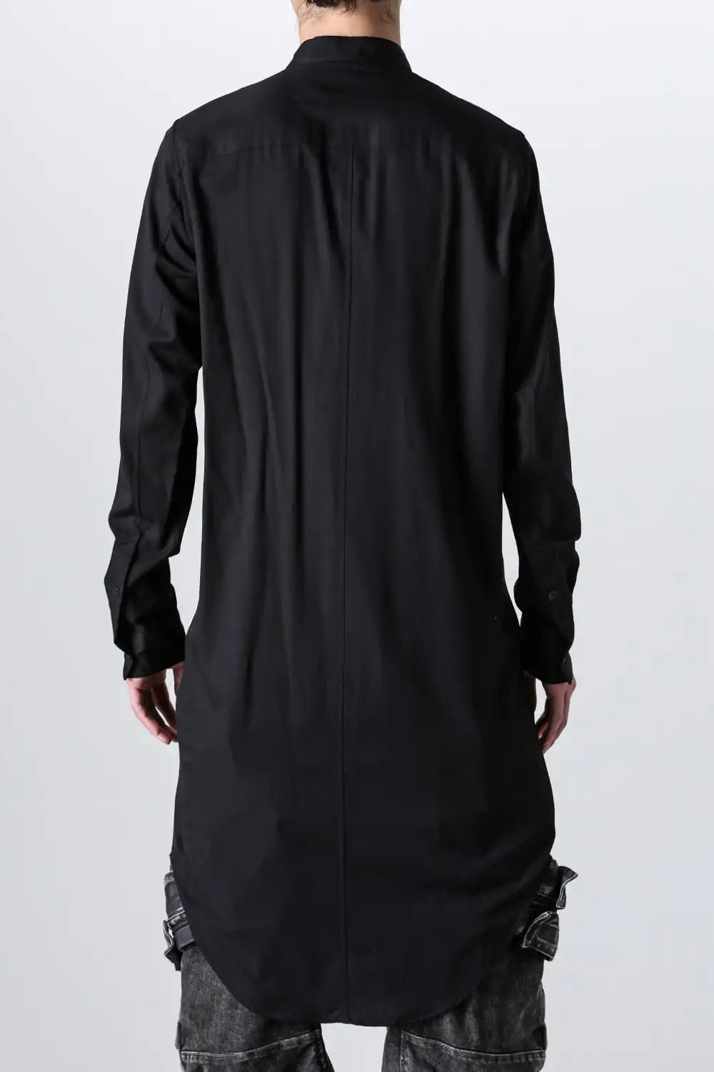 Rayon / Cotton Cloth Regular Collar Long Shirt