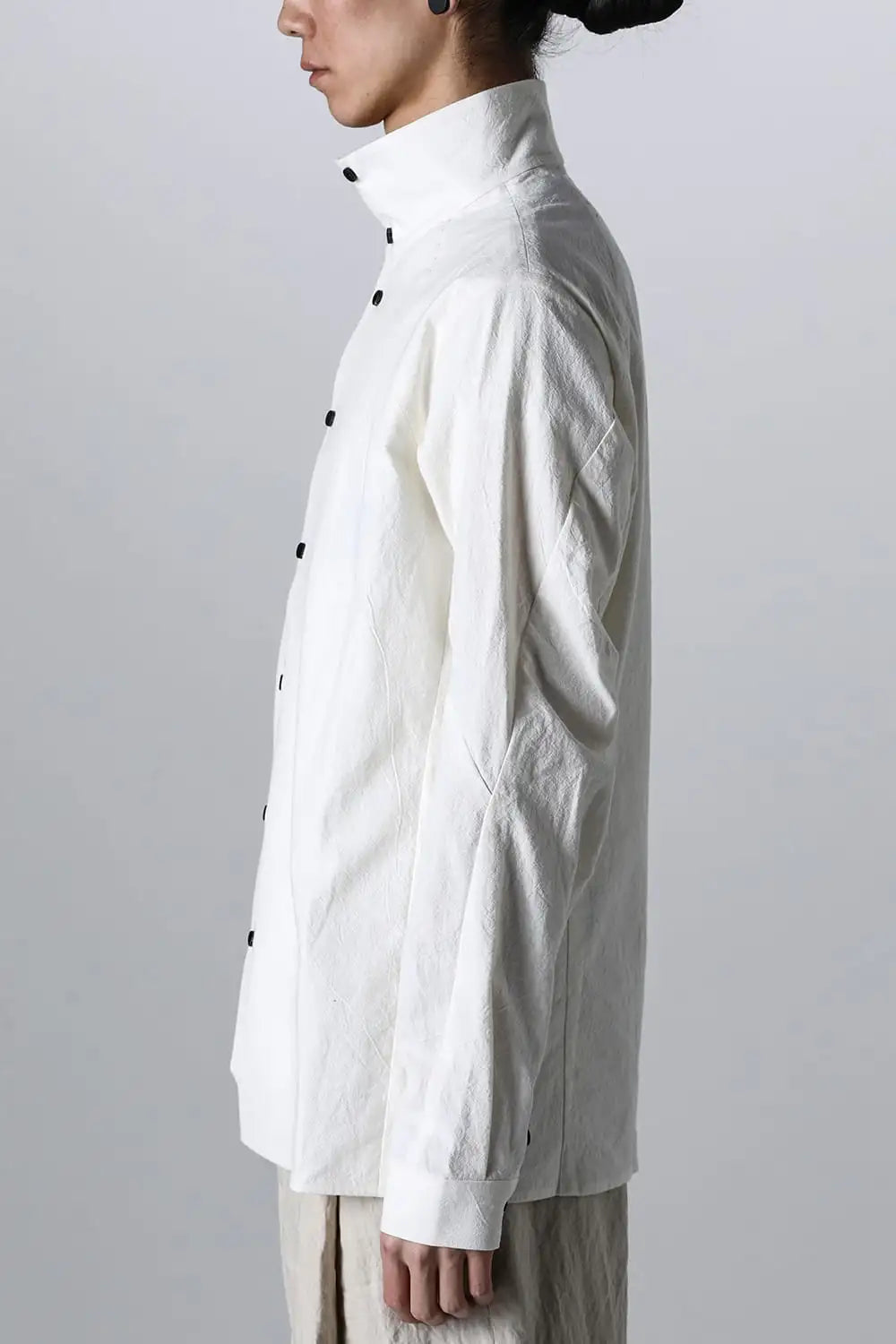 High neck shirt cotton / hemp