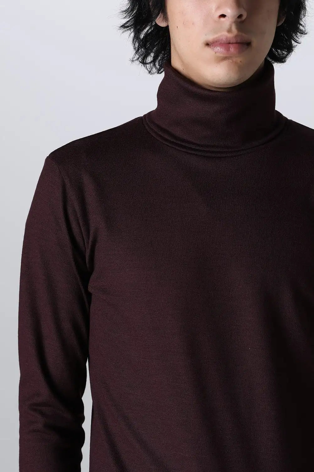 Washable Wool Turtle Neck Bordeaux