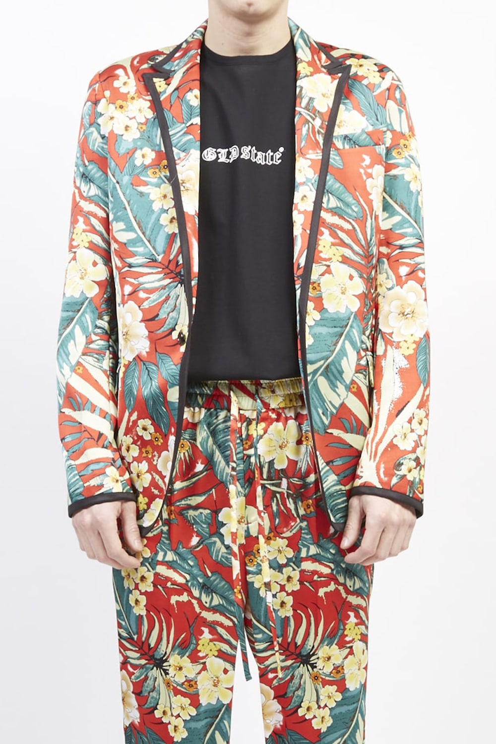 PE Dessin tropical print 1B jacket Red