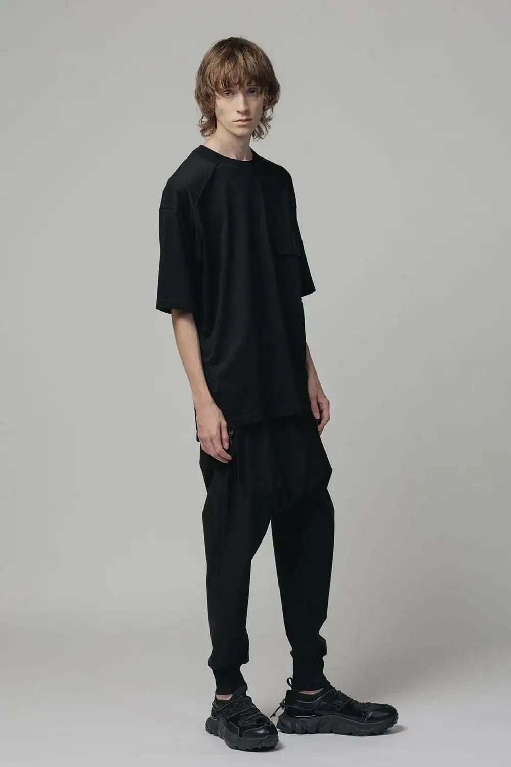 Water-Repellent Ribed Pants  Black