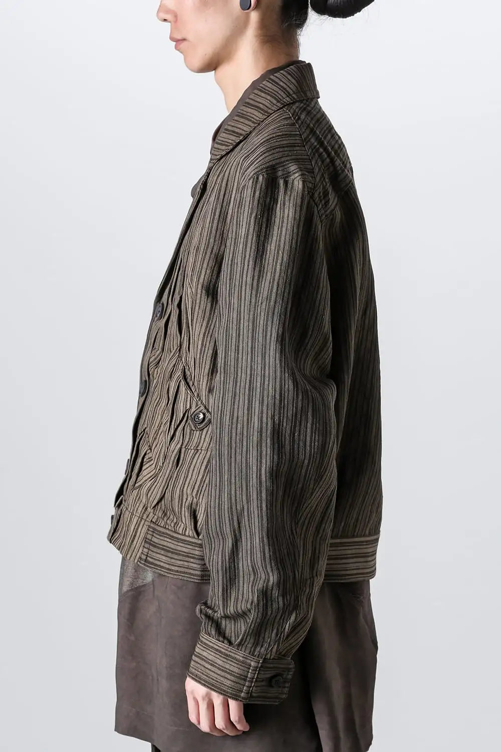 Cropped Winkle Pleats Jacket