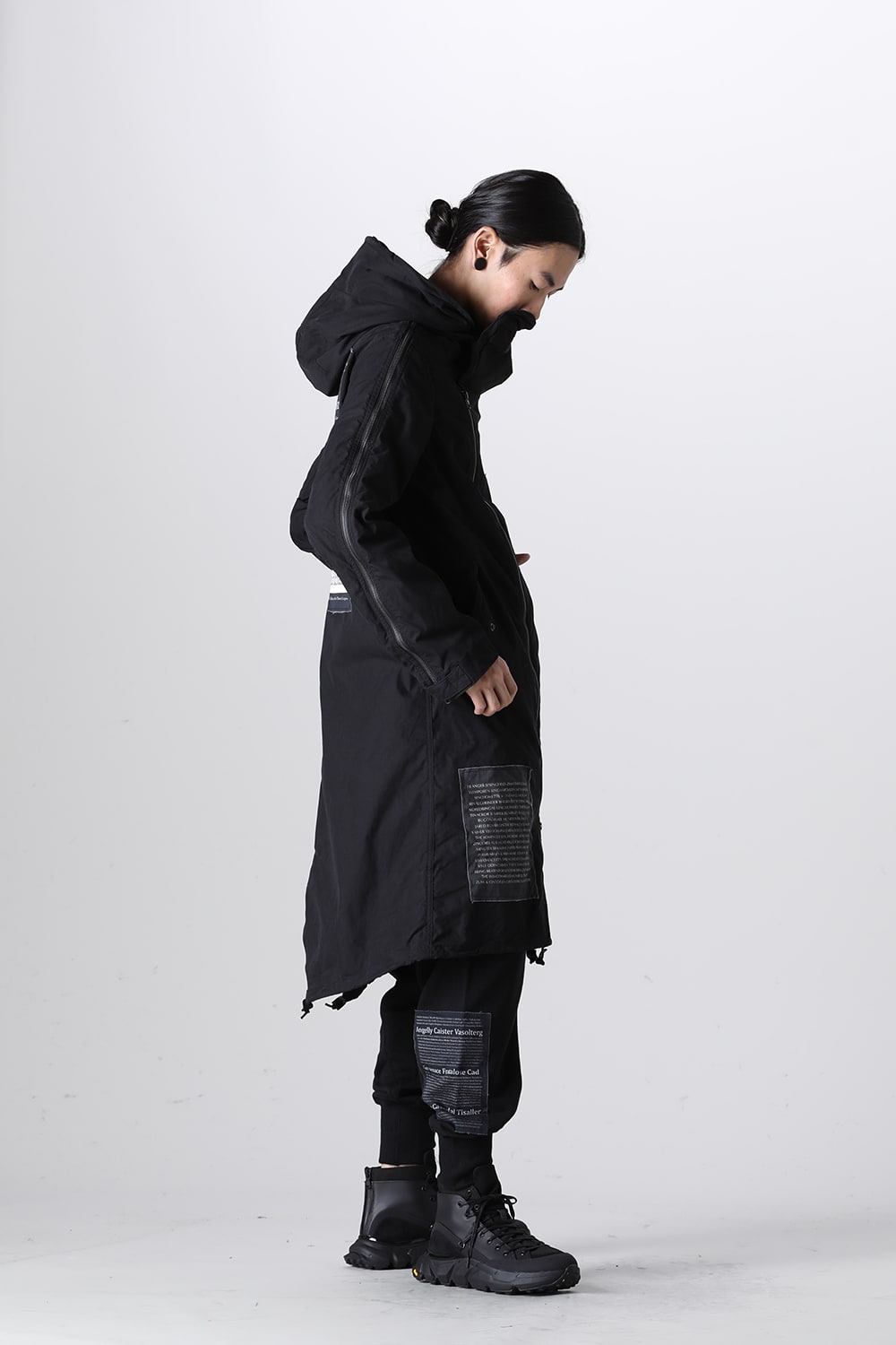 Multi Zip Military Hoodie Coat w/Printed Patches