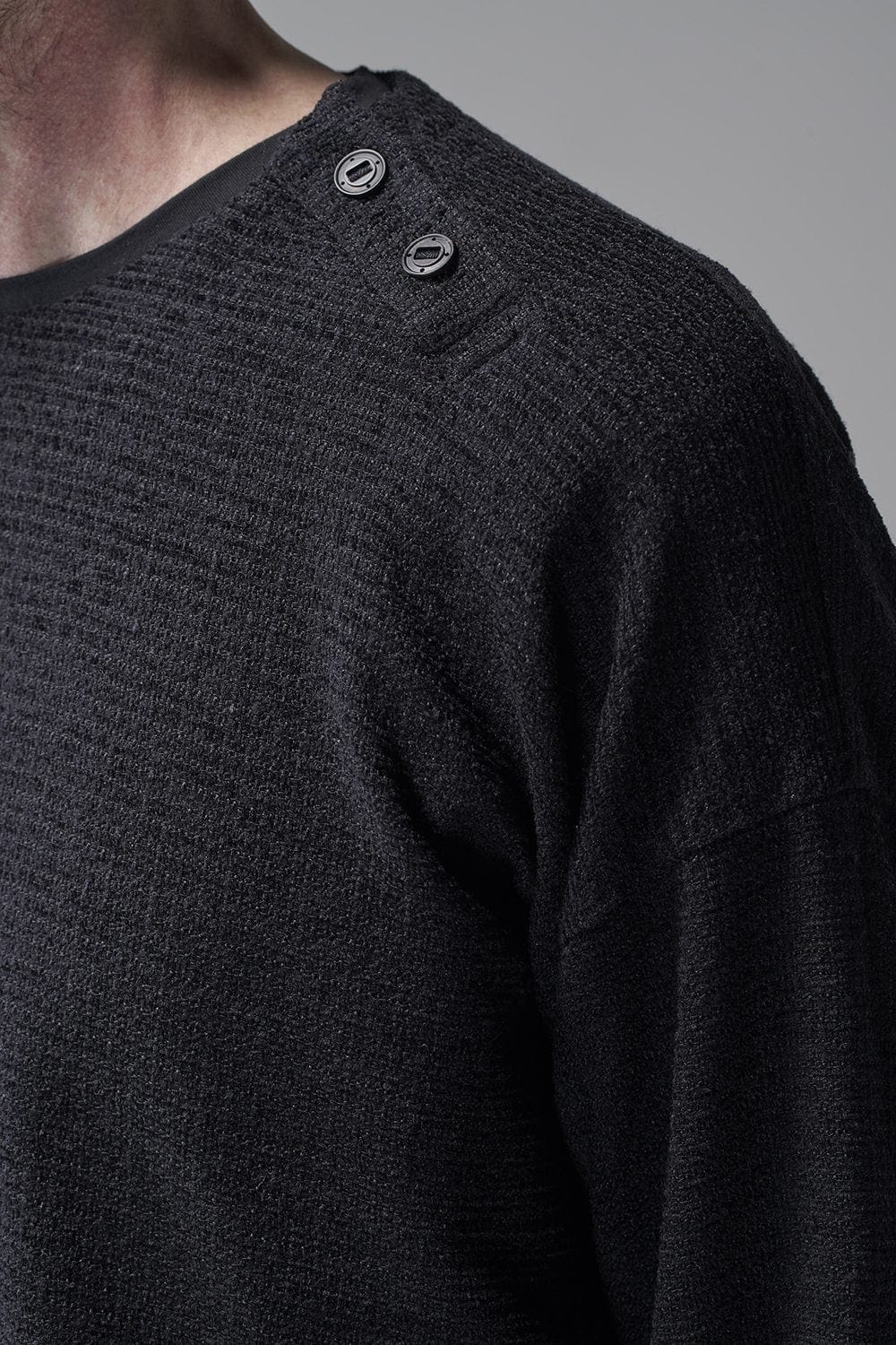 ロングプルオーバーシャツ シルクツイード