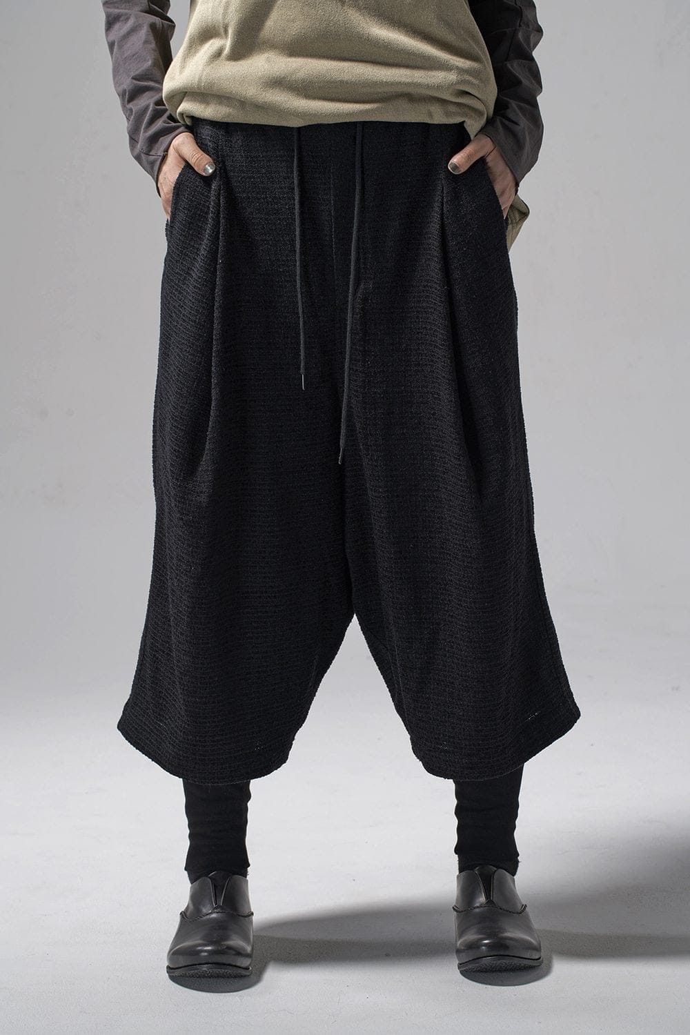 Layerd pants Silk tweed