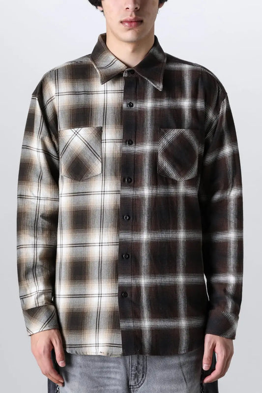 ドッキングシャツ ブラウン