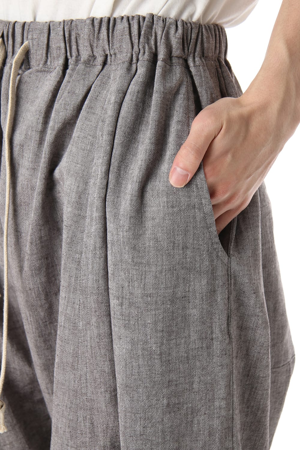 Plain Balloon Trousers Brown Mele