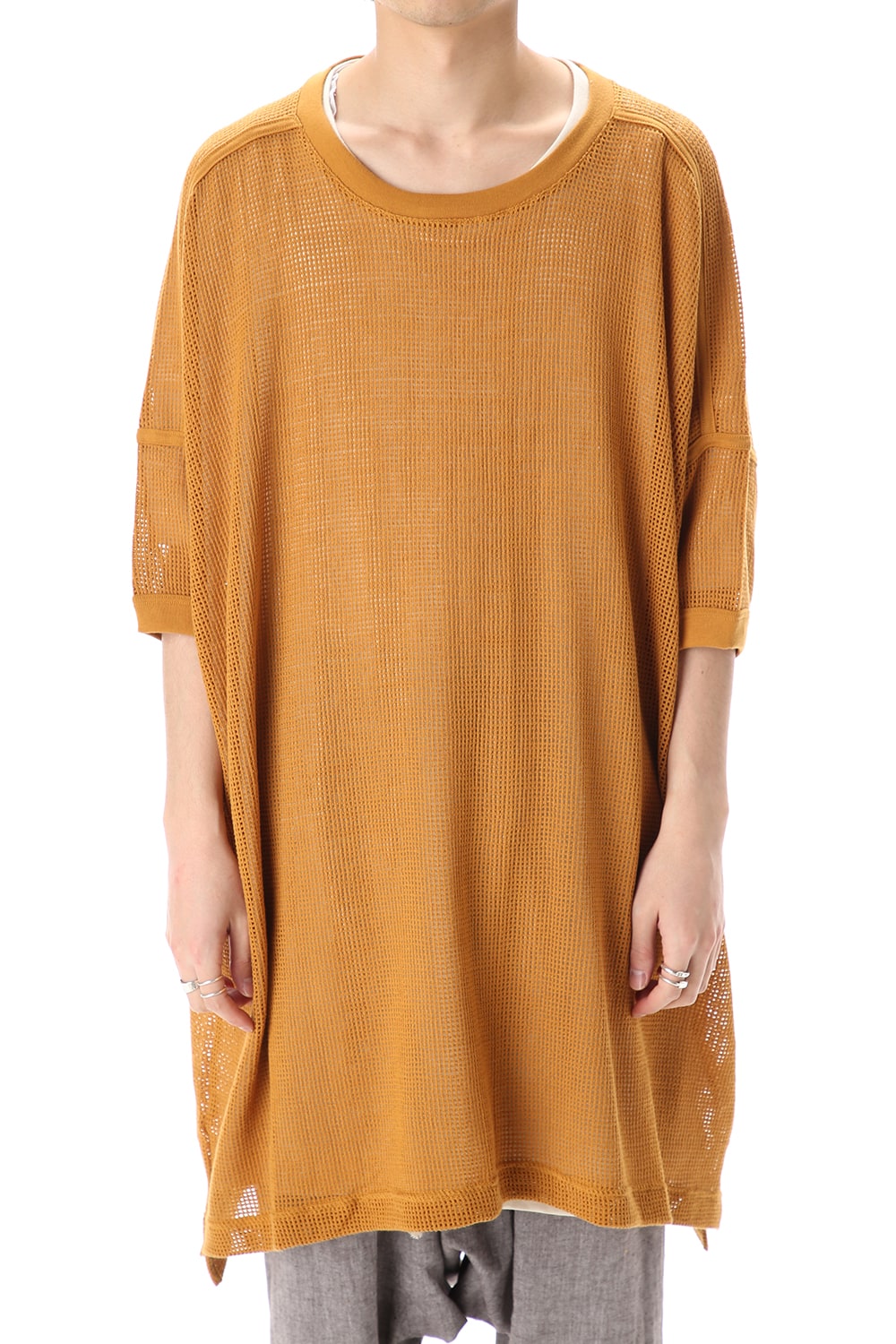 Mesh SS Oversize Tee DK Orange